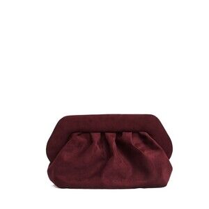 Themoirè Clutch Vegan Suede Bordeaux - NWT